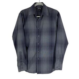 Apt. 9 Striped Checkered Long Sleeve‎ Button Down Shirt Men's Small Black Gray